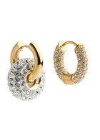 Timeless Pearly Crystal-embellished 24kt Gold-plated Hoop Earrings - One Size