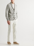 Brunello Cucinelli - Straight-Leg Herringbone Cotton-Blend Trousers - Neutrals