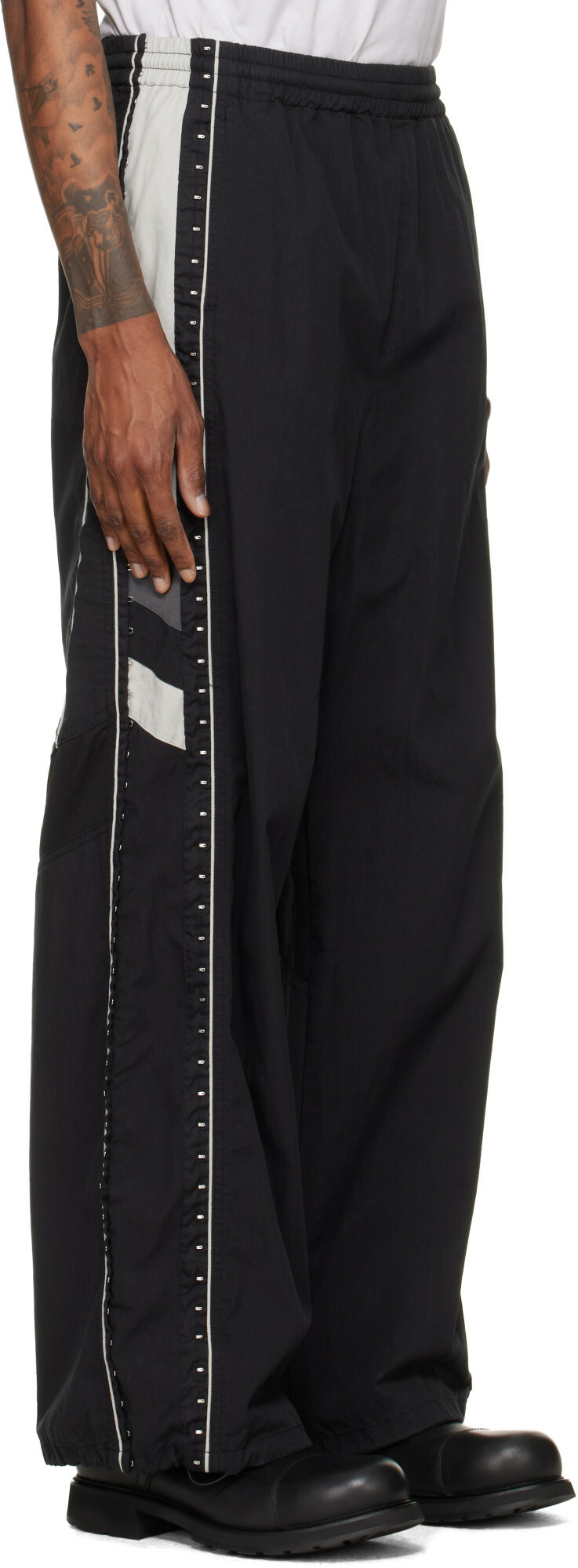 We11done Black Hook & Eye Track Pants