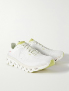 ON - Cloudflyer 4 Rubber-Trimmed Stretch-Knit Running Sneakers - White