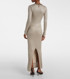 Brunello Cucinelli Monili ribbed-knit lamé maxi dress