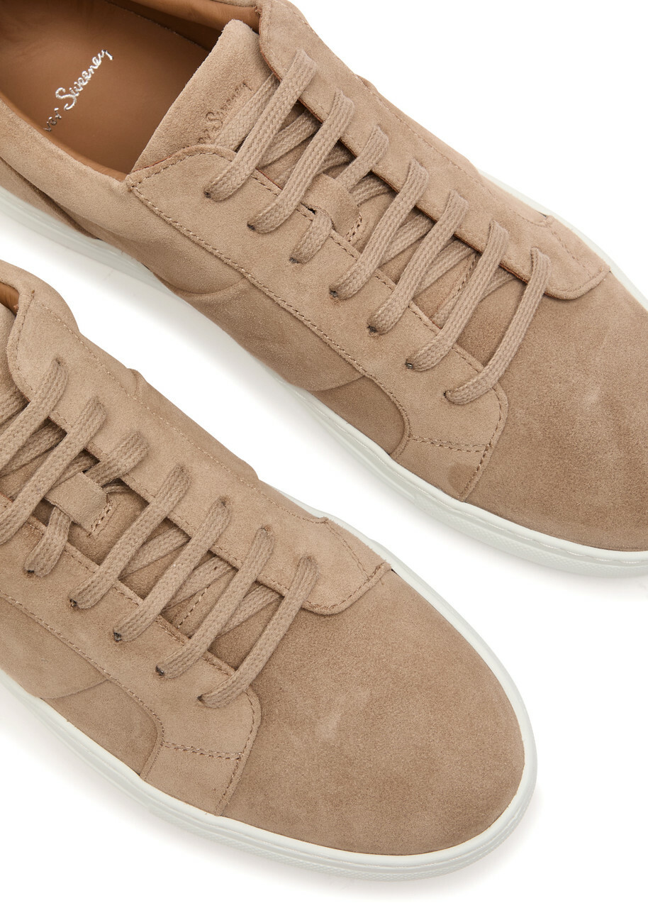 Oliver Sweeney Kendall Panelled Suede Sneakers Beige