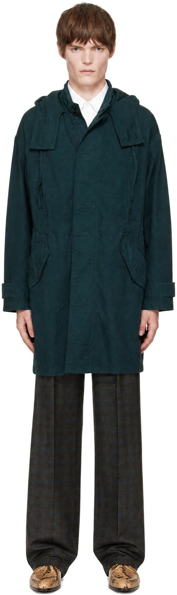 Dries Van Noten Blue Cotton Coat