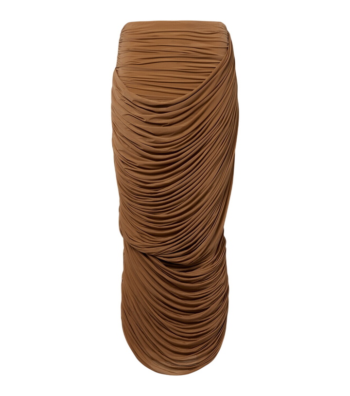 Photo: Magda Butrym Draped ruched jersey midi skirt
