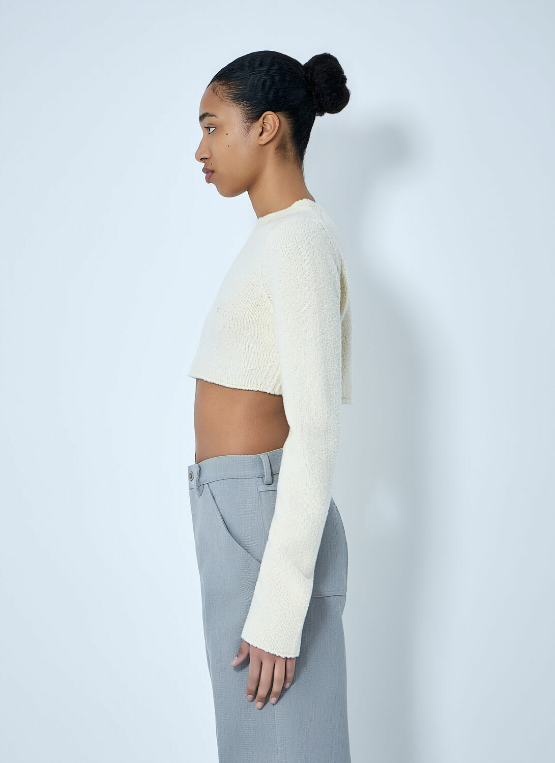 RIER Cropped Knit Sweater