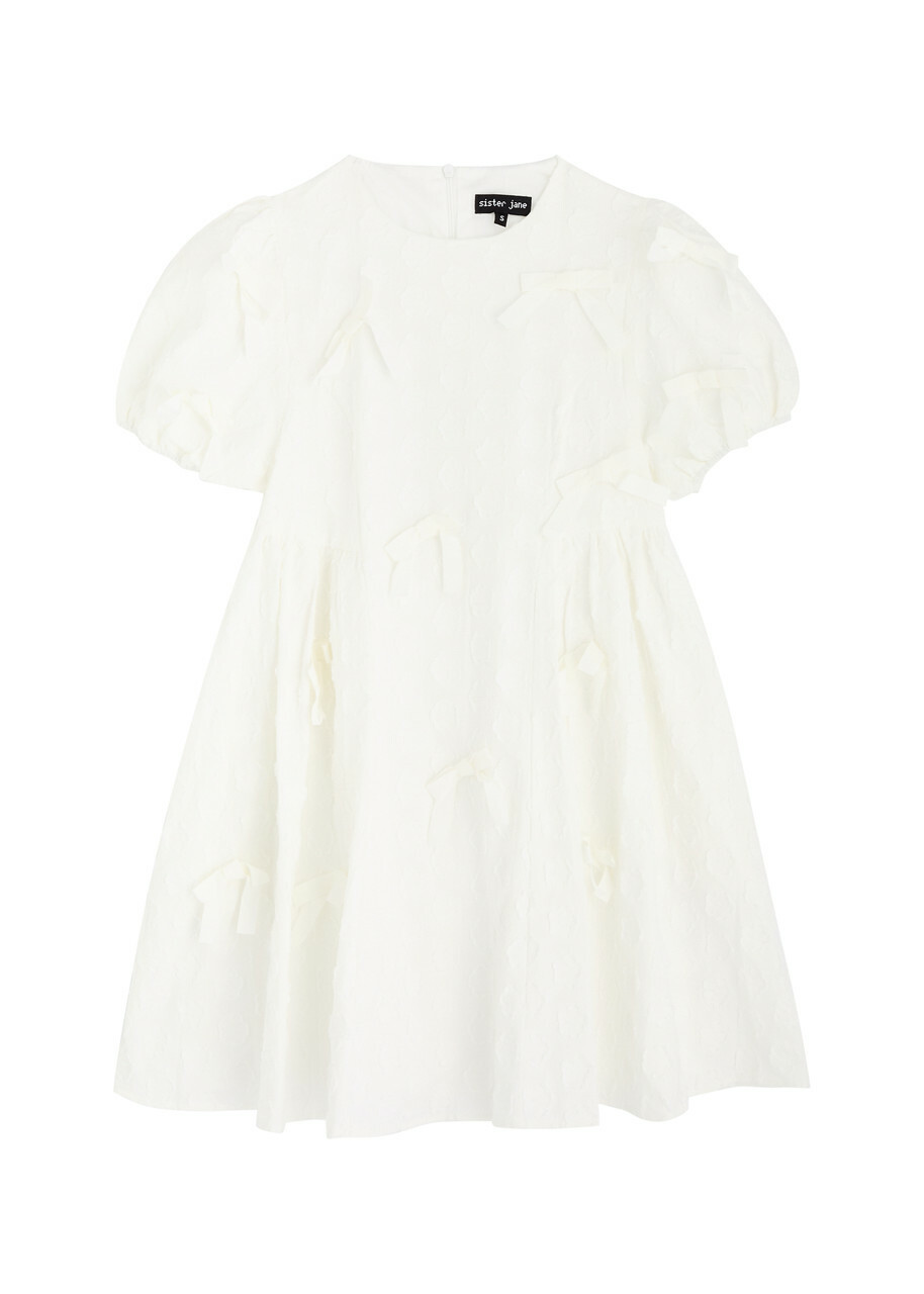 Sister Jane Nana Bow-embellished Cotton-blend Mini Dress