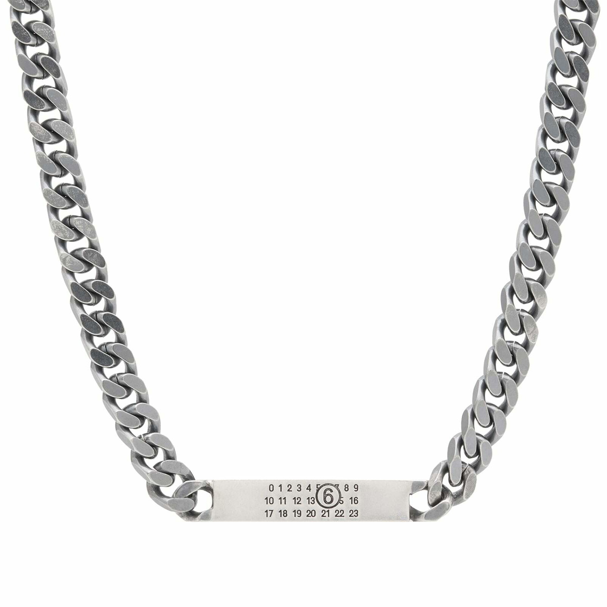 MM6 Maison Margiela Men's ID Tag Curb Necklace in Brunito MM6