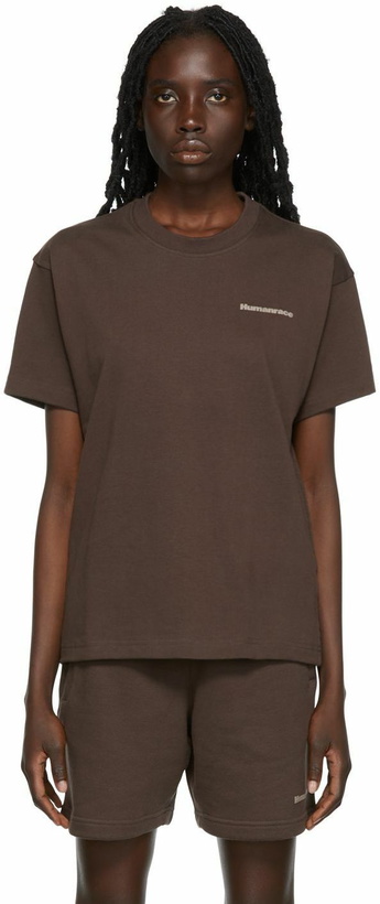 Photo: adidas x Humanrace by Pharrell Williams Brown Humanrace Basics T-Shirt