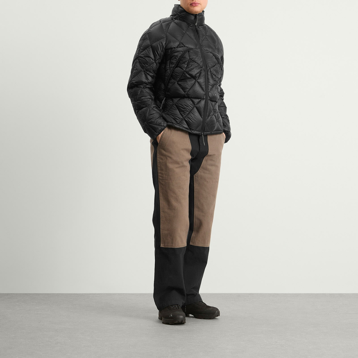 ROA Men's Fomes Double Knee Washed Canvas Pant in Black Grey ROA