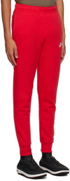 Nike Red Sportswear Club Sweatpants