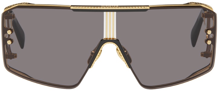 Photo: Balmain Black & Gold 'Le Masque' Sunglasses