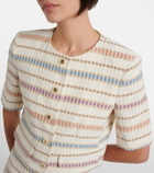 Veronica Beard Orville striped cropped cotton-blend jacket