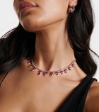 Kamyen 18kt rose gold choker with rubies and diamonds