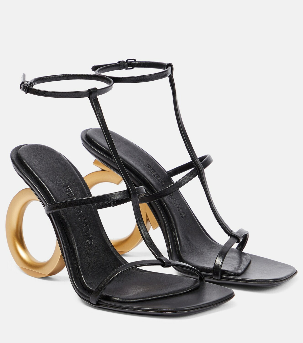 【送料&関税込】Ferragamo elina Black Sandals With Sculptura Ferragamo - Elina leather sandals Salvatore Ferragamo