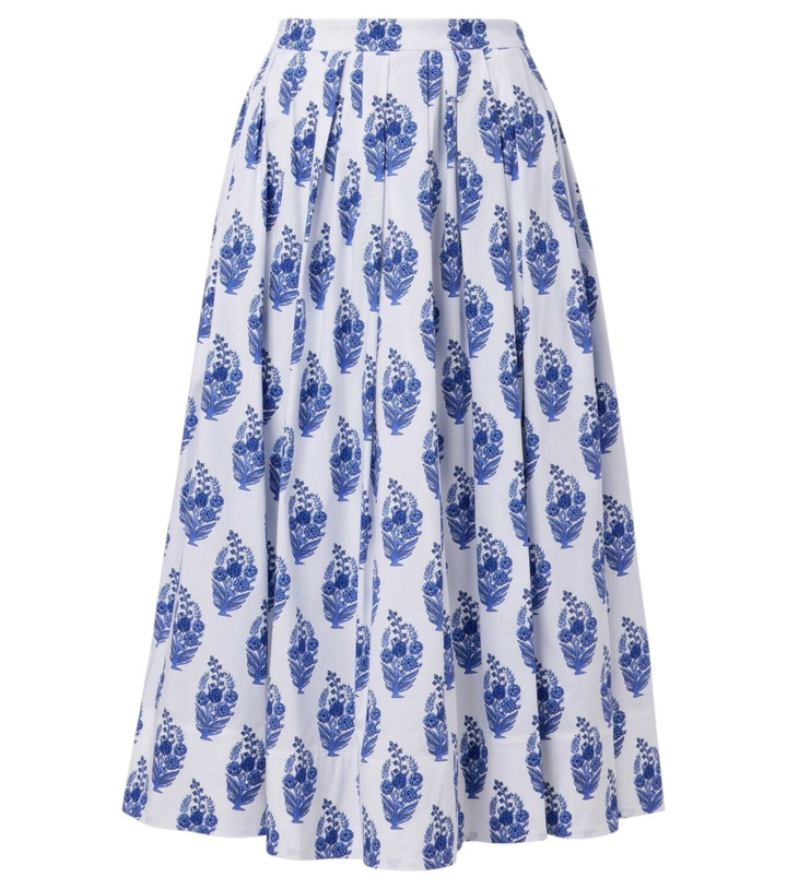 Photo: Carolina Herrera Floral cotton-blend midi skirt