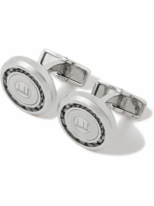 Photo: Dunhill - Logo-Engraved Silver-Tone Cufflinks