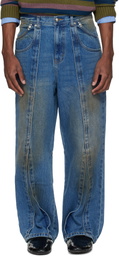 Andersson Bell Blue Layered Wide-Leg Jeans
