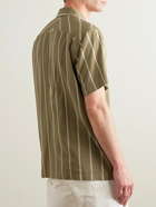 Mr P. - Micheal Camp-Collar Striped Lyocell Shirt - Green