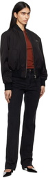 AMI Paris Black Twill Bomber Jacket