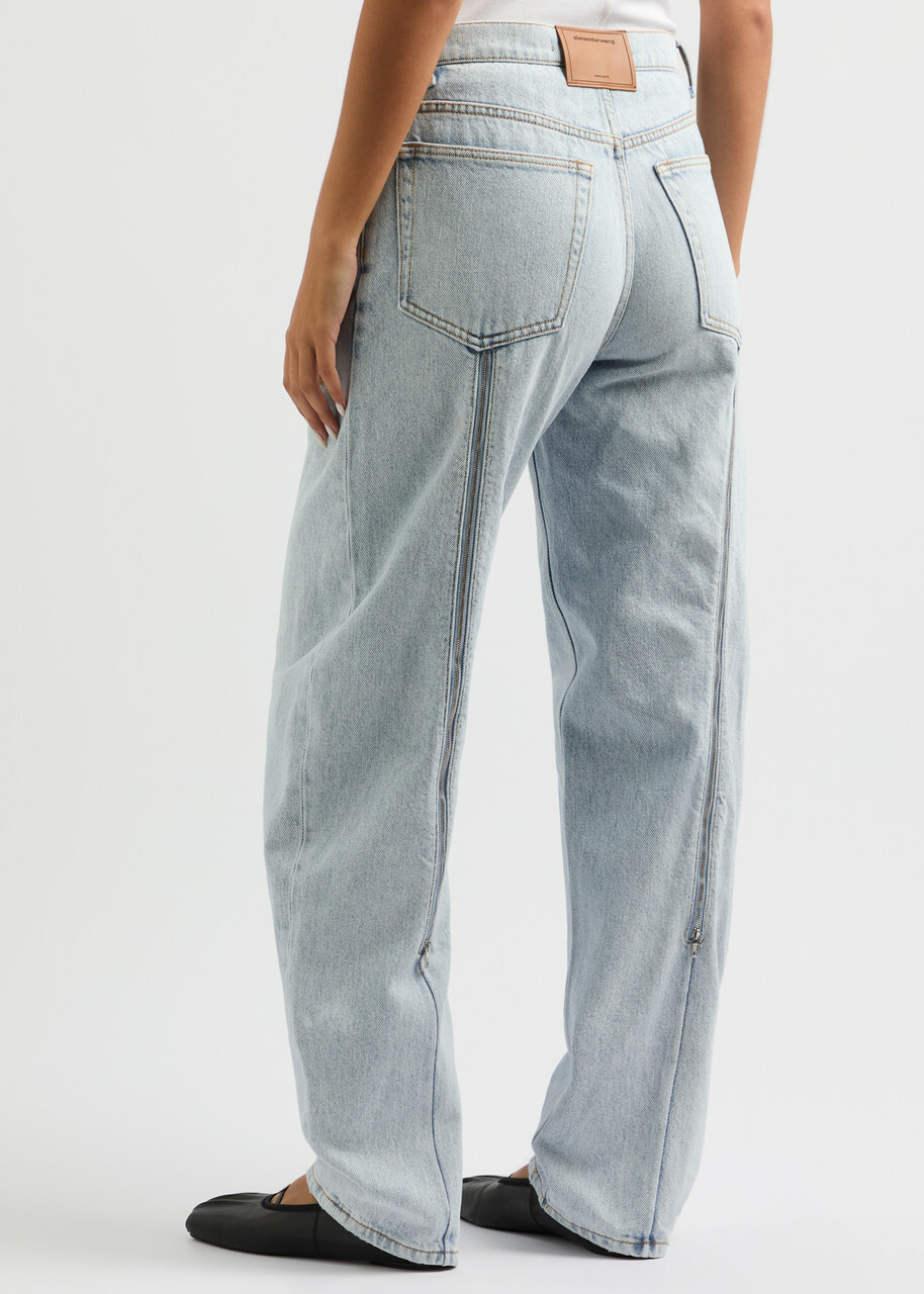 Alexanderwang.t Zip-detail Barrel-leg Jeans Light Blue