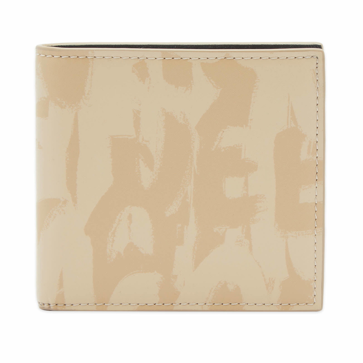 Alexander McQueen Men's Graffiti Logo Billfold Wallet in Beige