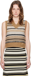 GANNI Brown Striped Vest