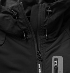 And Wander - Reflective-Trimmed Fleece-Back Shell Hooded Jacket - Men - Black