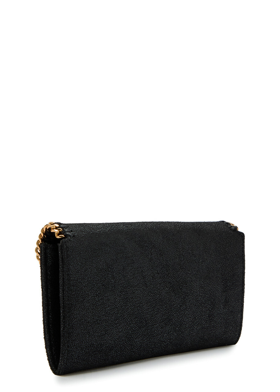 Stella Mccartney Falabella Grained Faux Suede Wallet-on-chain - Black - One Size