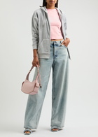 Juicy Couture Halan Hooded Velour Sweatshirt Silver