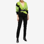 Alexander McQueen Women's Mohair Neon Cardigan in Sage/Lichen/Black