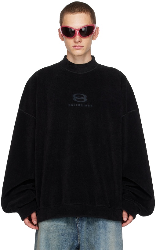 Photo: Balenciaga Black Embroidered Sweatshirt