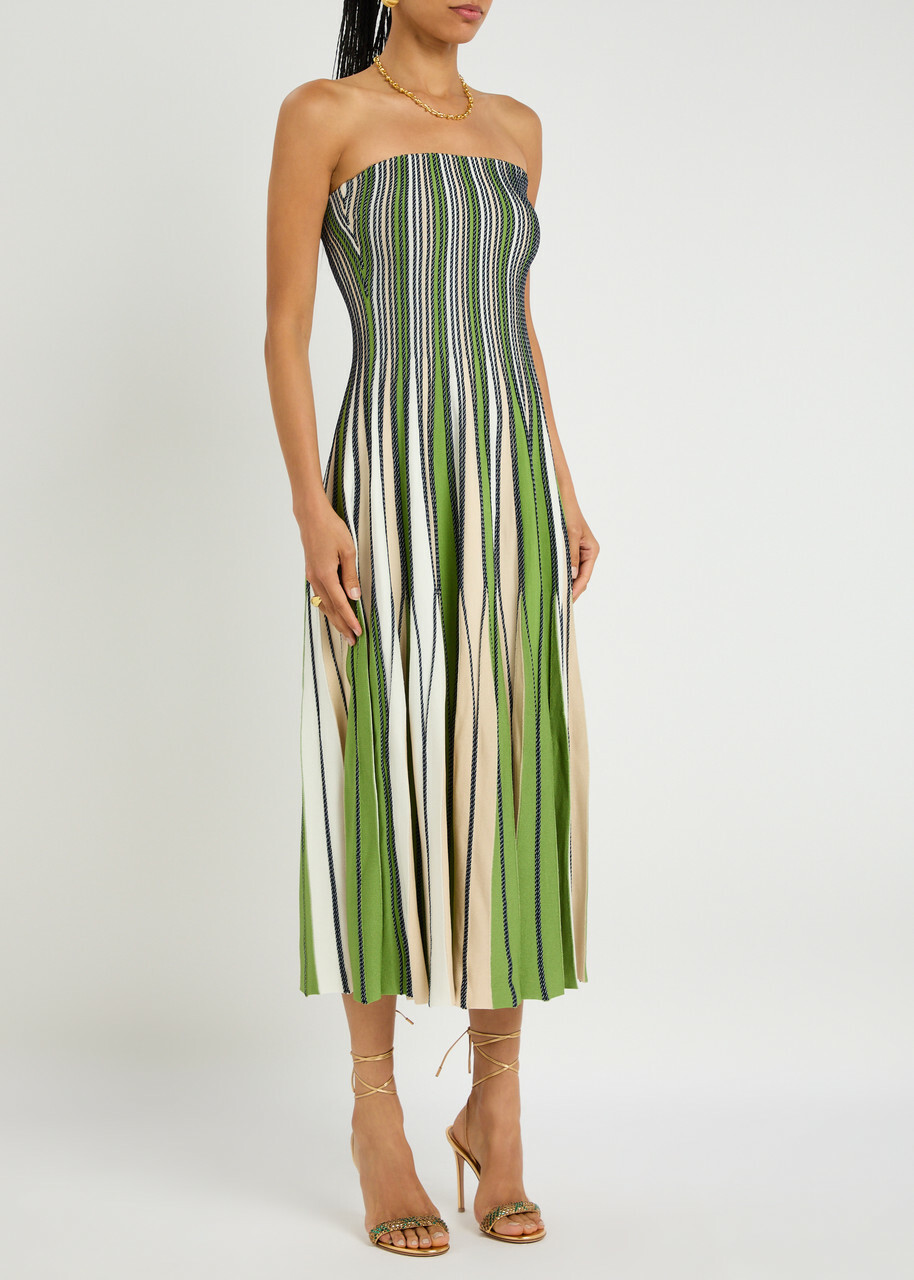 jonathan simkhai green dress Liz Cutout Maxi Dress, originally 43.25in / 110cm Elijah ribbed-knit midi dress in