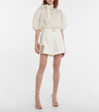 Zimmermann - Belted high-rise shorts