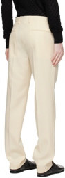 Dries Van Noten Off-White Wool Trousers