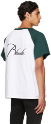 Rhude Green & White Raglan Logo T-Shirt