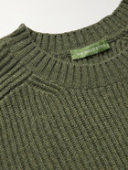 Sid Mashburn - Slim-Fit Ribbed Merino Wool-Blend Sweater - Green