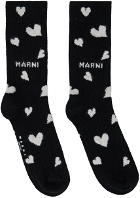 Marni Black 'Bunch Of Hearts' Socks