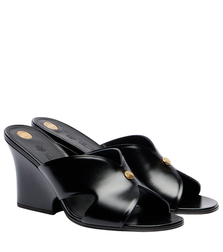 Photo: Loro Piana Vera 80 leather wedge mules