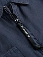 C.P. Company - Logo-Appliquéd Cotton and Linen-Blend Twill Jacket - Blue