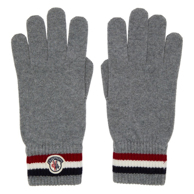 Photo: Moncler Grey Wool Corporate Gloves