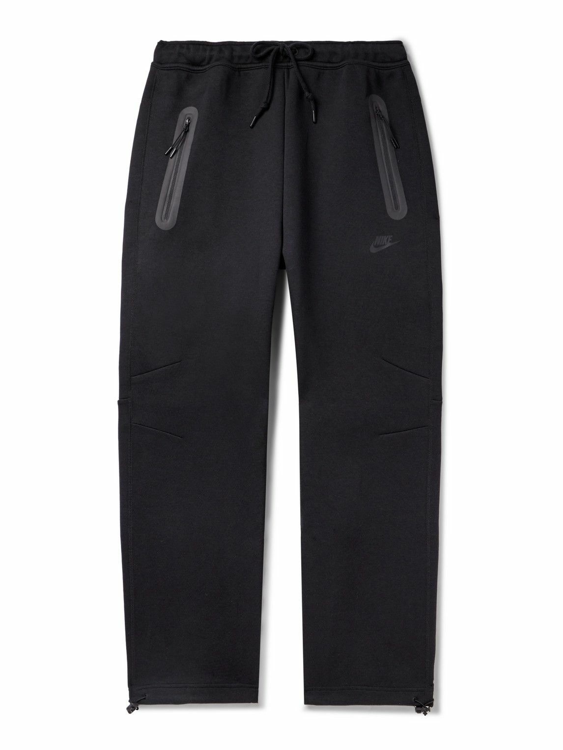 Nike - Straight-Leg Logo-Print Cotton-Blend Tech Fleece Sweatpants - Black  Nike