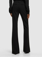 VERSACE Wool Crepe Mid Rise Flared Pants