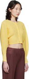 PLEATS PLEASE ISSEY MIYAKE Yellow Rib Pleats January Cardigan