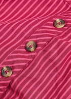 Damson Madder Clare Striped Cotton Blouse Red