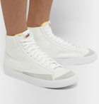 Nike - Blazer Mid '77 Suede-Trimmed Canvas Sneakers - Off-white