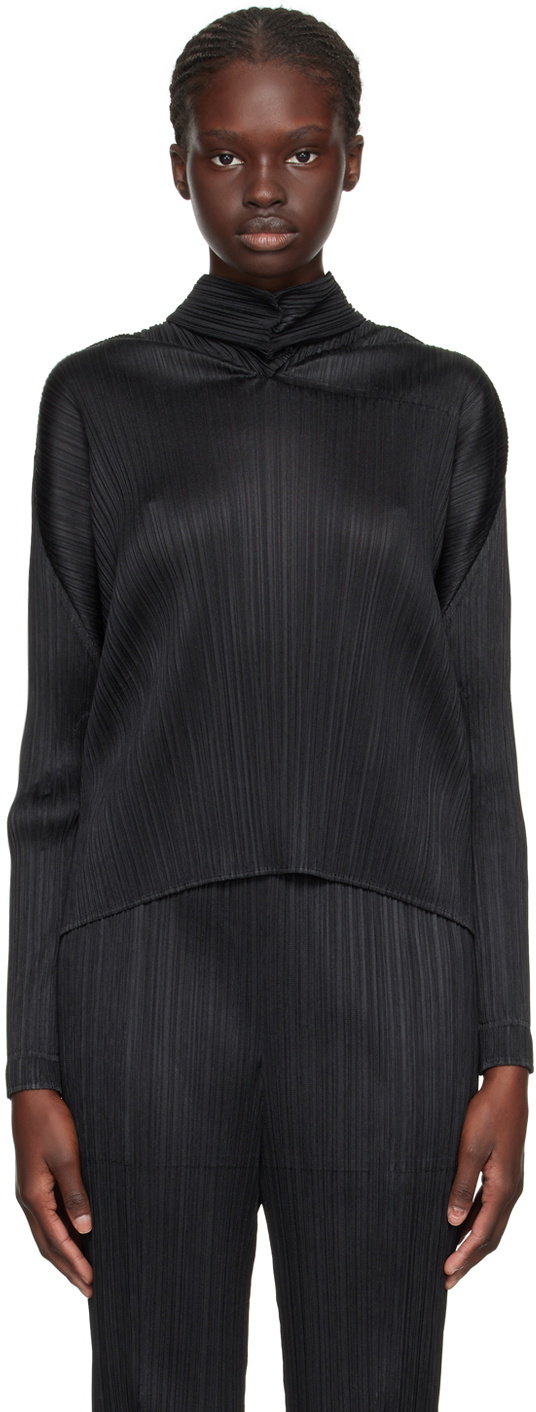 Pleats Please Issey Miyake Black Monthly Colors September Hooded  