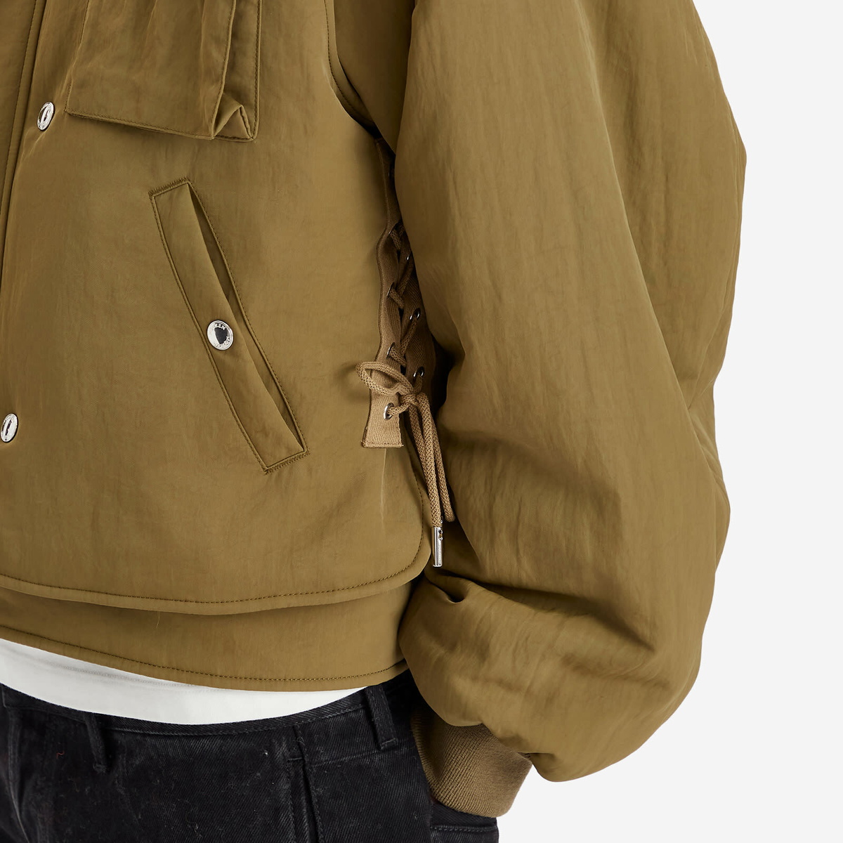 Alexander McQueen Men's Double Layer Bomber Jacket & Gilet in Olive