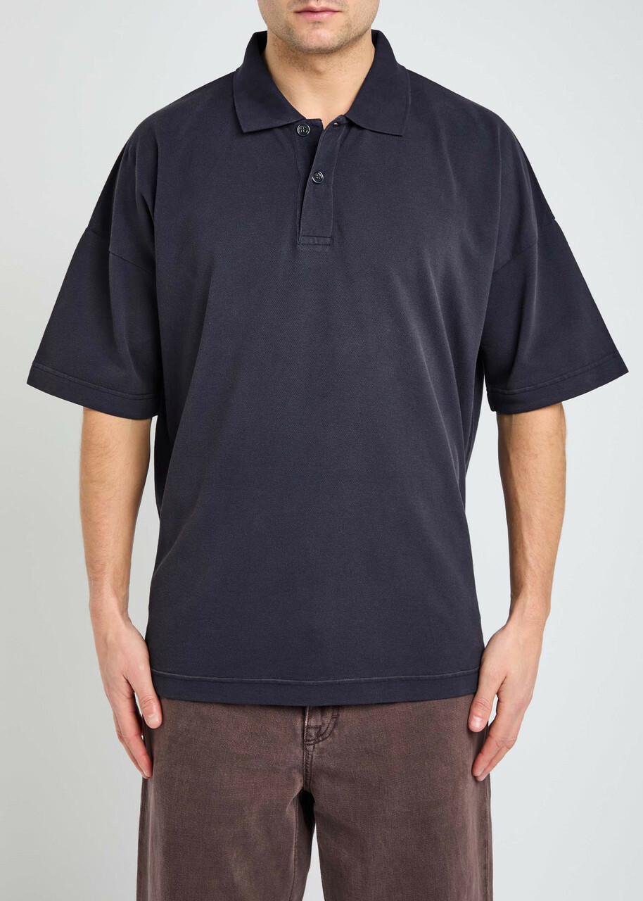 JW Anderson Logo Cotton Polo Shirt Navy