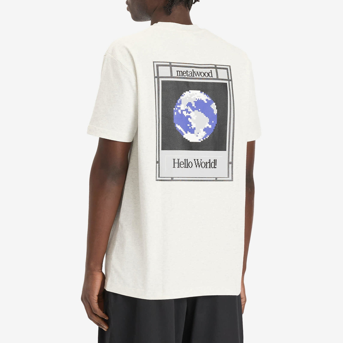 Metalwood Studio Men's Hello World T-Shirt in Heather Grey