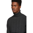 Comme des Garcons Homme Black and Grey Wool Turtleneck